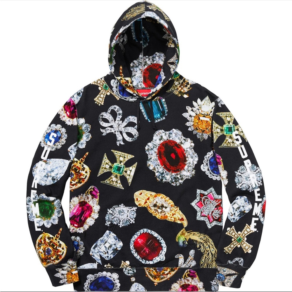 Supreme Jewels Hooded Sweatshirt Black Size M